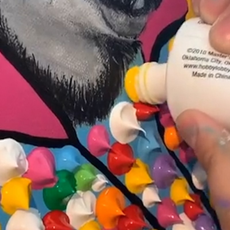 These Dots Of Paint Form 3D Portraits Of Celebrities And Cartoon Characters