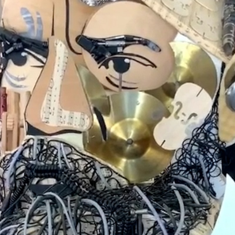 Artist Pieces Together Old Electronics To Form Illusion Of A Face